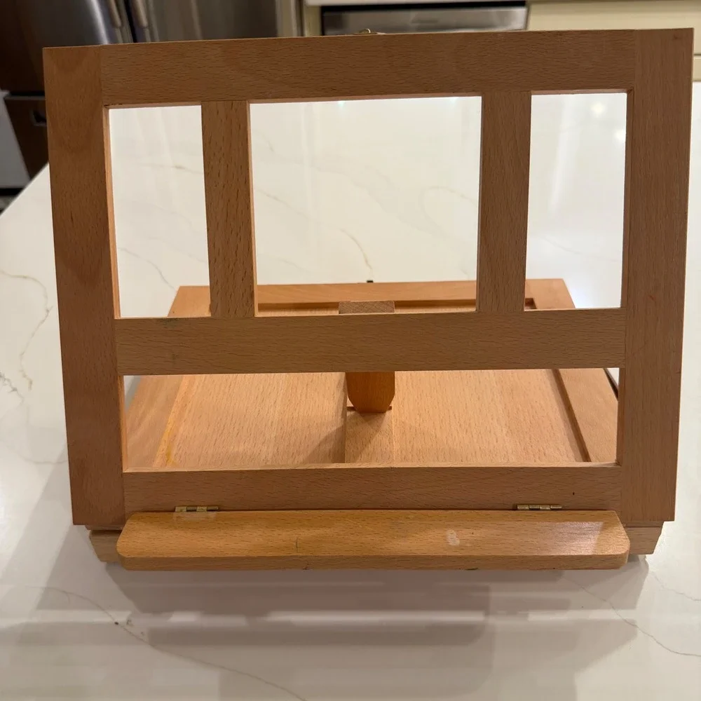 Portable Wooden Tabletop Easel Storage Sketch‎ Box Adjustable Artist Stand Case